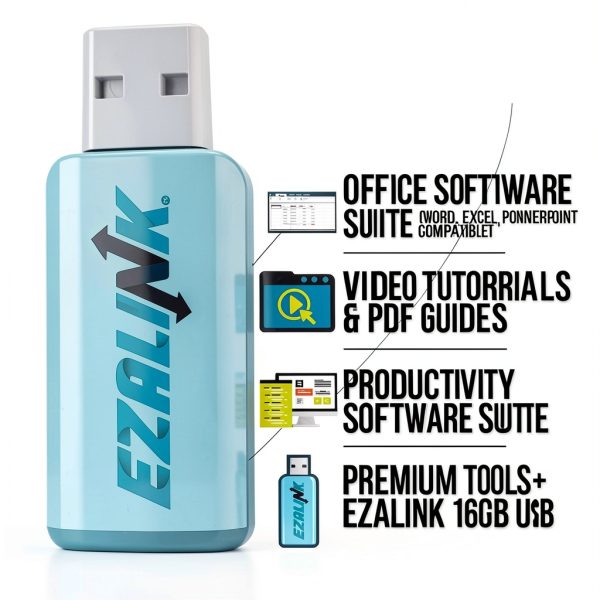 EZALINK Office Suite 2022 Premium Word Excel PowerPoint and 16GB USB-1