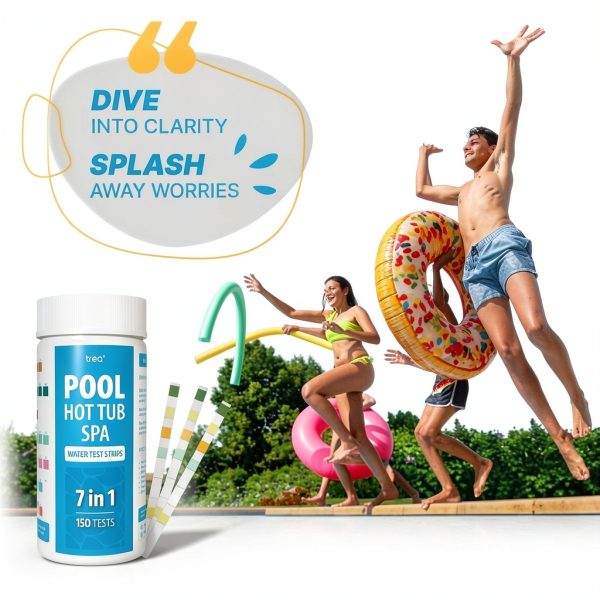 Swimming Pool and SPA Test Strips,Hot Tub Test Strips 7 in 1-150 Accurate Tests for pH, Hardness, Total Chlorine, Total Alkalinity, Cyanuric Acid and Bromine-5