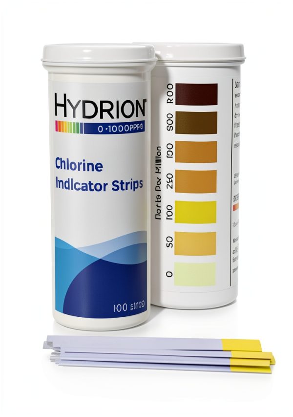 Professional Hydrion Chlorine Test Strips CH-1000, Range 0-1000 100 strips-0