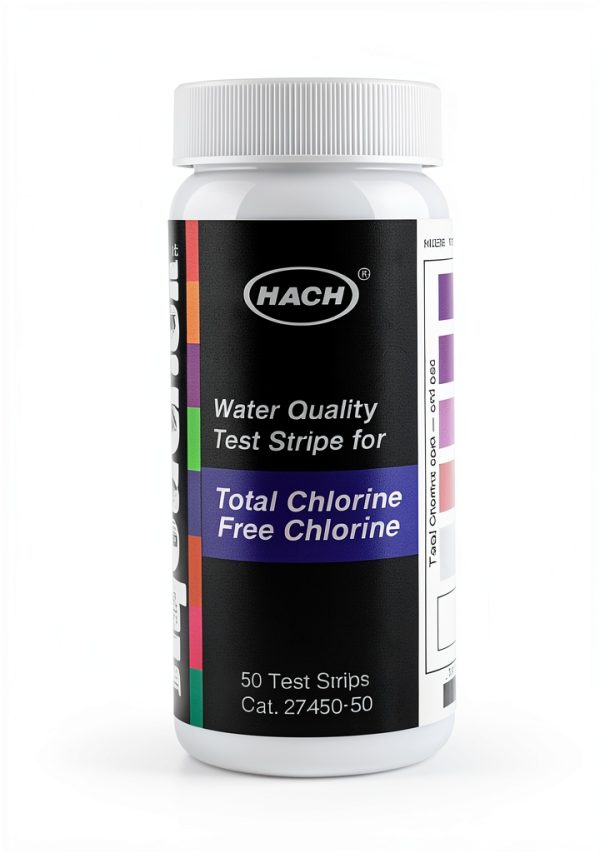 Hach Free & Total Chlorine Test Strips, 0-10 mg/L, Chlorine Testing, Water Quality Test Strips, Accurate Chlorine Measurement, Easy-to-Use Chlorine Test Strips, 2745050-0