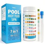 Swimming Pool and SPA Test Strips,Hot Tub Test Strips 7 in 1-150 Accurate Tests for pH, Hardness, Total Chlorine, Total Alkalinity, Cyanuric Acid and Bromine-0