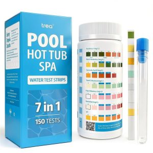 Swimming Pool and SPA Test Strips,Hot Tub Test Strips 7 in 1-150 Accurate Tests for pH, Hardness, Total Chlorine, Total Alkalinity, Cyanuric Acid and Bromine-0