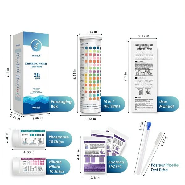 20 in 1 Water Tester AESCULIX Drinking Water Test Kit with 123 Strips-1