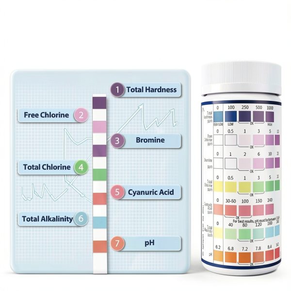 Hot Tub Test Strips 7-in-1 RIVANO 150-Strip Pool & Spa Water Kit-2